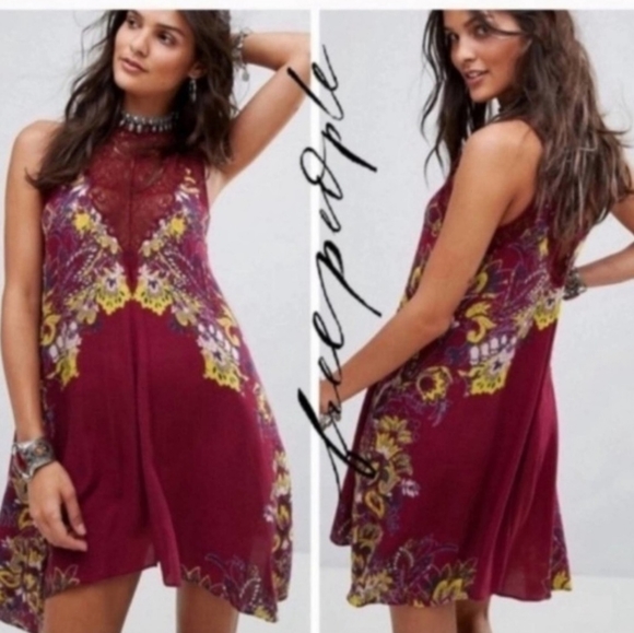 Free People Intimately Marsha Wine dress - Picture 1 of 12